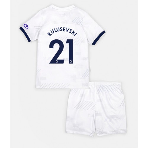 Maillot de foot Tottenham Hotspur Dejan Kulusevski #21 Domicile enfant 2023-24 Manches Courte (+ pantalon court)
